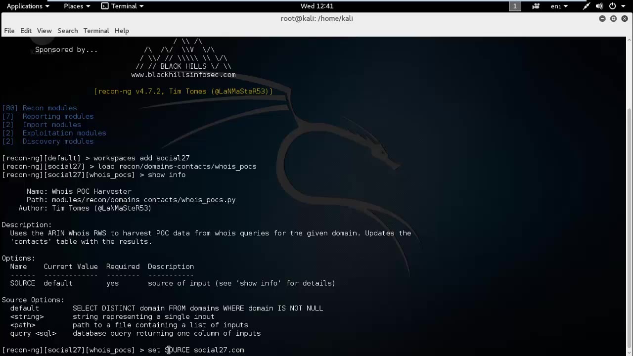 LAB: Using the open-source reconnaissance tool recon-ng to gather ...