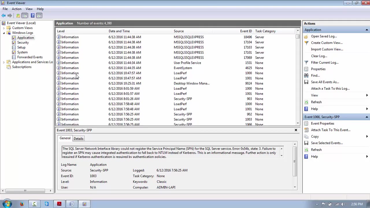 Lab: Using Event viewer to check and read the system logs